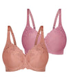 Triumph Embroidered Minimiser Bra 2 Pack - Rosebloom/Indian Summer Bras