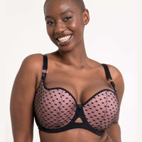 Curvy Kate Boost Heartbreaker Padded Balcony Bra - Black/Pink