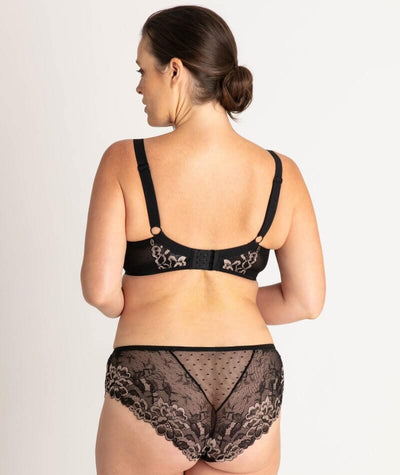 Ava & Audrey Celine Lace Brief - Black/Gold Knickers