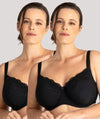 Ava & Audrey Jacqueline Full Cup Underwired Bra 2 Pack - Black Bras