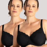 Ava & Audrey Jacqueline Full Cup Underwired Bra 2 Pack - Black