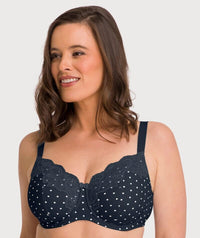 Ava & Audrey Jacqueline Printed Full Cup Underwire Bra - Sapphire/Ivory