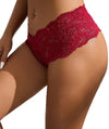 Curvy Floral Lace Brief - Red Knickers