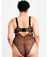 Curvy Kate Cool Cat Plunge Bodysuit - Leopard Brown Bodysuits & Basques