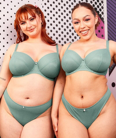 Curvy Kate Happy Boobs Balcony Bra - Sage Green Bras