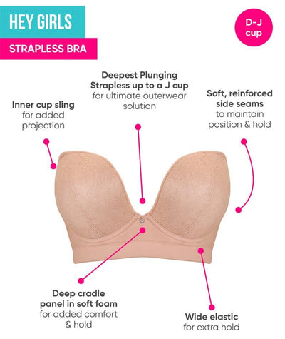 Curvy Kate Hey Girls Superplunge Strapless Bra - Black/Latte Bras