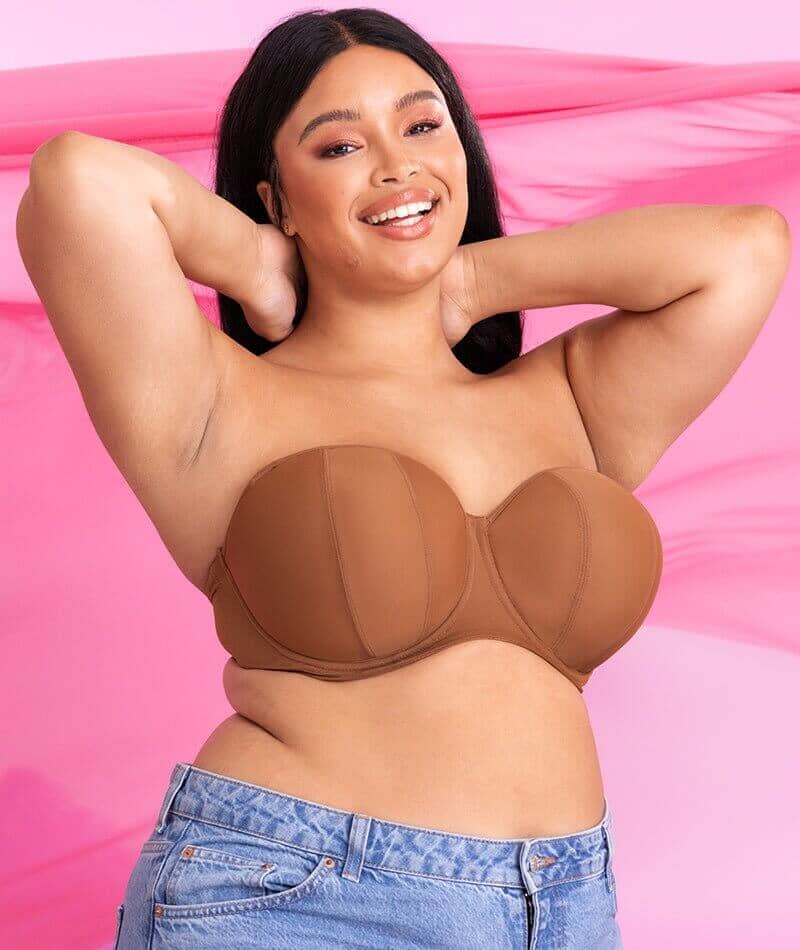 Curvy Kate Luxe Strapless Bra in Brown