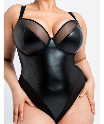 Curvy Kate Rebelle Plunge Bodysuit - Black Bodysuits & Basques