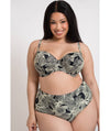 Curvy Kate Ripple Reef Balcony Bikini Top - Black Print Swim