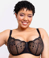 Curvy Kate Stardust Balcony Bra - Black Sparkle Bras