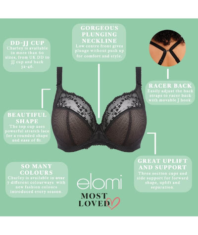 Elomi Charley Underwire Plunge - Black Bras