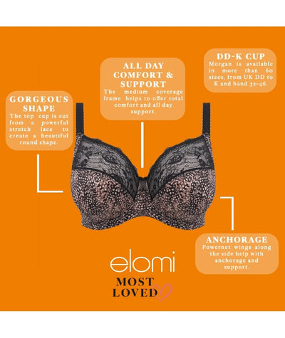 Elomi Morgan Underwired Bra - Ebony Bras