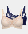 Fayreform Coral Underwire Bra - 2 Pack - Pearl Blush/Medieval Blue Bras