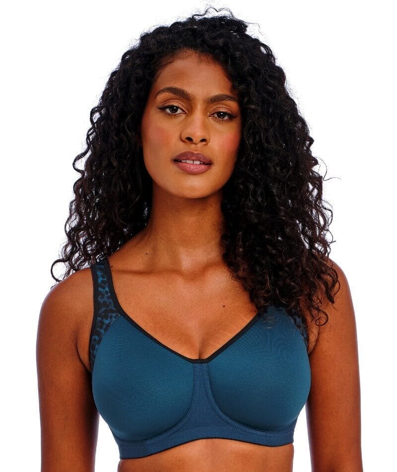 Freya Active Sonic Underwired Moulded Spacer Sports Bra Midnight Leopard 36d AC4892MIO Plus Size