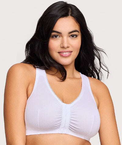 Glamorise Women's Plus Size Front-Closure Cotton T-Back Wirefree