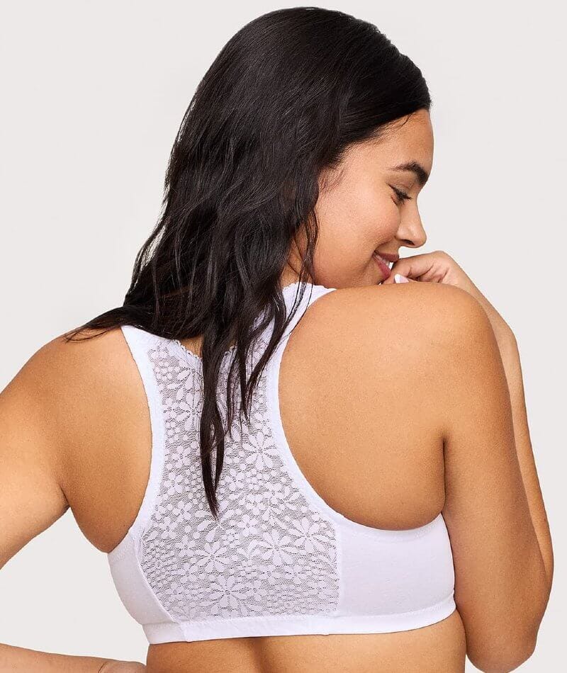 Front-Close Cotton T-Back Wire-Free Comfort Bra