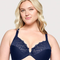 Glamorise Front-Closure T-Back WonderWire Bra - Blue