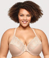 Glamorise Front-Closure T-Back WonderWire Bra 2 Pack - Cafe Bras