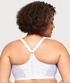 Glamorise Front-Closure T-Back WonderWire Bra - White Bras