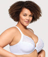 Glamorise Front-Closure T-Back WonderWire Bra - White Bras