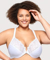 Glamorise Front-Closure T-Back WonderWire Bra - White Bras