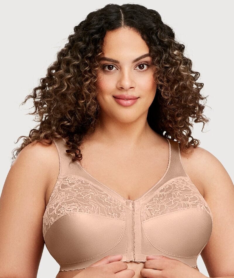 Full Figure Bras for Women Plus Size Side Support Comfort Front Clip Daisy  Bras Push Up Wirefree Bra MagicLift Bras