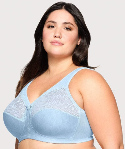 Glamorise MagicLift Moisture Wire-free Control Bra - Light Blue Bras