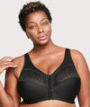 Glamorise MagicLift Natural Shape Front-Closure Wire-free Bra - Black Bras