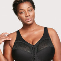 Glamorise MagicLift Natural Shape Front-Closure Wire-free Bra - Black