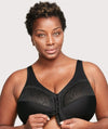 Glamorise MagicLift Natural Shape Front-Closure Wire-free Bra - Black Bras