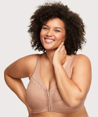 Glamorise MagicLift Natural Shape Front-Closure Wire-free Bra - Cappuccino Bras