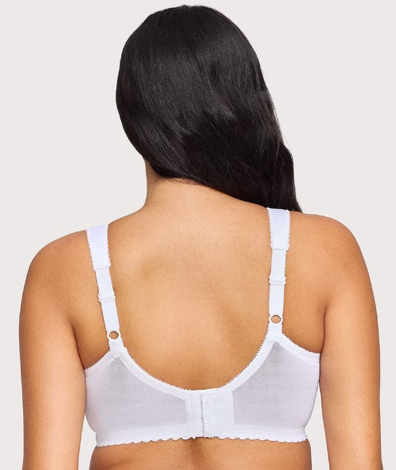Glamorise White Comfort Lift Wire- Lace Support Bra US 50c for sale online
