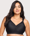 Glamorise MagicLift Seamless Wire-free Support T-Shirt Bra - Black Bras