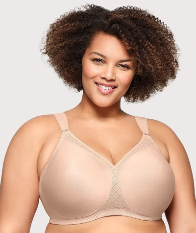 Glamorise MagicLift Seamless Wire-free Support T-Shirt Bra - Cafe Bras