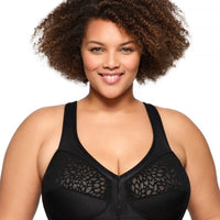 Glamorise MagicLift Wire-Free Front-Closure Racerback Bra - Black