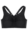 Glamorise MagicLift Wire-Free Front-Closure Racerback Bra - Black Bras