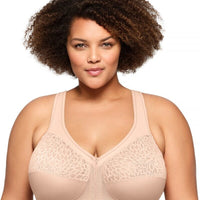 Glamorise MagicLift Wire-Free Front-Closure Racerback Bra - Cafe