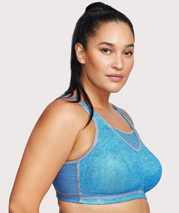 Glamorise No Bounce Camisole Elite Wire Free Sports Bra Light Denim