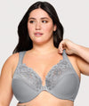 Glamorise WonderWire Front-Closure Cotton Bra - Silver Bras