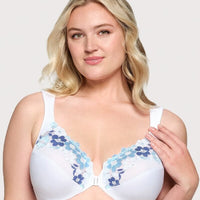 Glamorise WonderWire Front-Closure Cotton Bra - White