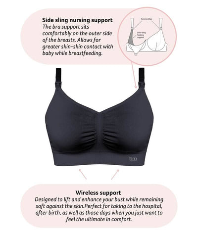 Hotmilk My Necessity Seamless Regular Fit Maternity & Nursing Wire-Free Bra - Black Bras