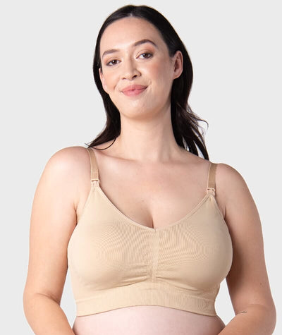 Hotmilk My Necessity Seamless F-G Cup Maternity & Nursing Wire-Free Bra - Frappe Bras