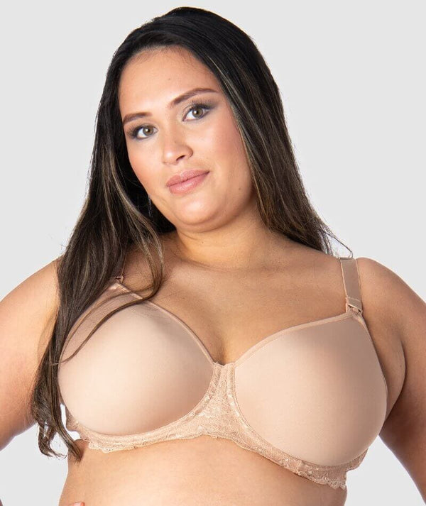 hotmilk Obsession Molded Spacer Flexi-Wire A-Frame Nursing Bra  (OBN),34H,Nude