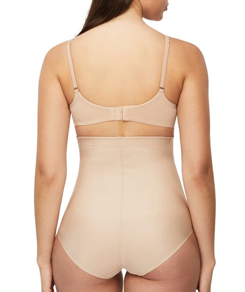 Nancy Ganz X-Factor High Waisted Thong Brief In Warm Taupe