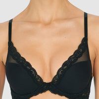 Natori Feathers Lightly Padded Wired Plunge Bra - Black