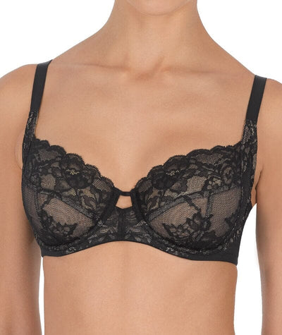 Natori Statement Supportive Full Figure Underwired Lace Bra - Black/Cafe Bras