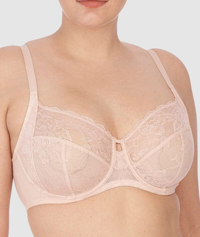 Natori Statement Supportive Full Figure Underwired Lace Bra - Cameo Rose/Cashmere Bras