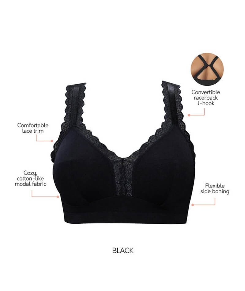 Parfait Dalis Wire-free Bralette - Black - Curvy Bras