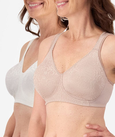 Playtex 18 Hour Ultimate Lift & Support Wire-Free Bra 2 Pack - Mother of Pearl/Toffee Bras