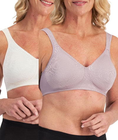 Playtex 18 Hour Ultimate Lift & Support Wire-Free Bra 2-Pack - Mother of Pearl/Warm Steel Bras